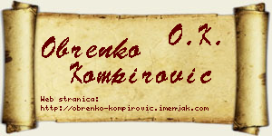 Obrenko Kompirović vizit kartica